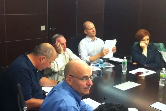Mayor Bloomberg at the Office of Emergency Management briefing, via Deputy Mayor Howard Wolfson